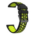 For Huawei Watch 4 Two Color Round Hole Silicone Watch Band(Black Green)