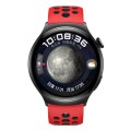 For Huawei Watch 4 Two Color Round Hole Silicone Watch Band(Red Black)