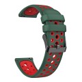 For Huawei Watch 4 Two Color Round Hole Silicone Watch Band(Dark Green Red)