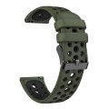 For Huawei Watch 4 Two Color Round Hole Silicone Watch Band(Spruce Green)