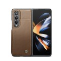 For Samsung Galaxy Z Fold4 5G CaseMe C22 PC+TPU Business Style RFID Anti-theft Leather Phone Case(Br