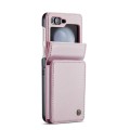 For Samsung Galaxy Z Flip5 CaseMe C22 PC+TPU Business Style RFID Anti-theft Leather Phone Case(Pink)