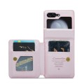 For Samsung Galaxy Z Flip5 CaseMe C22 PC+TPU Business Style RFID Anti-theft Leather Phone Case(Pink)