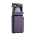 For Samsung Galaxy Z Flip5 CaseMe C22 PC+TPU Business Style RFID Anti-theft Leather Phone Case(Purpl