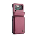 For Samsung Galaxy Z Flip4 5G CaseMe C22 PC+TPU Business Style RFID Anti-theft Leather Phone Case(Wi