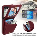 For Samsung Galaxy Z Flip5 5G Crossbody Lanyard Zipper Wallet Leather Phone Case(Wine Red)