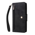 For Google Pixel 8a Rivet Buckle 9 Cards Three Fold Leather Phone Case(Black)