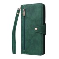 For Google Pixel 8a Rivet Buckle 9 Cards Three Fold Leather Phone Case(Green)