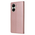 For Xiaomi Redmi 13C 4G 3-Card Slots Multifunctional Leather Phone Case(Rose Gold)