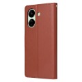 For Xiaomi Redmi 13C 4G 3-Card Slots Multifunctional Leather Phone Case(Brown)
