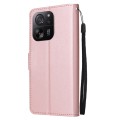 For Xiaomi 13T / 13T Pro 3-Card Slots Multifunctional Leather Phone Case(Rose Gold)