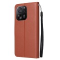 For Xiaomi 13T / 13T Pro 3-Card Slots Multifunctional Leather Phone Case(Brown)