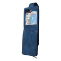 For Samsung Galaxy Z Flip5 5G Crossbody Multi-card Slot Wallet Zipper Leather Phone Case(Dark Blue)