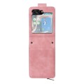 For Samsung Galaxy Z Flip5 5G Crossbody Multi-card Slot Wallet Zipper Leather Phone Case(Pink)