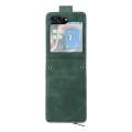 For Samsung Galaxy Z Flip5 5G Crossbody Multi-card Slot Wallet Zipper Leather Phone Case(Green)