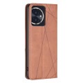For Honor 100 Rhombus Texture Magnetic Leather Phone Case(Brown)