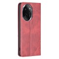 For Honor 100 Pro Rhombus Texture Magnetic Leather Phone Case(Red)