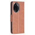 For Honor 100 Pro Lambskin Texture Pure Color Flip Leather Phone Case(Brown)