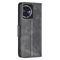 For Honor 100 Lambskin Texture Pure Color Flip Leather Phone Case(Black)