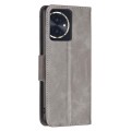 For Honor 100 Lambskin Texture Pure Color Flip Leather Phone Case(Grey)
