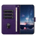 For Samsung Galaxy S21 Ultra 5G Tree Birds Embossed Pattern Leather Phone Case(Purple)