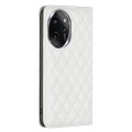 For Honor 100 Pro Diamond Lattice Magnetic Leather Flip Phone Case(White)