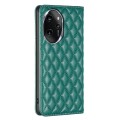 For Honor 100 Pro Diamond Lattice Magnetic Leather Flip Phone Case(Green)