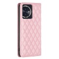For Honor 100 Diamond Lattice Magnetic Leather Flip Phone Case(Pink)