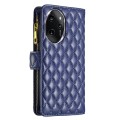 For Honor 100 Pro Diamond Lattice Zipper Wallet Leather Flip Phone Case(Blue)