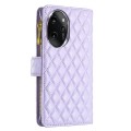For Honor 100 Pro Diamond Lattice Zipper Wallet Leather Flip Phone Case(Purple)
