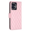 For Honor 100 Diamond Lattice Wallet Flip Leather Phone Case(Pink)