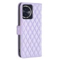 For Honor 100 Diamond Lattice Wallet Flip Leather Phone Case(Purple)
