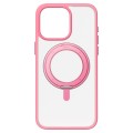 For iPhone 15 Pro Max MOMAX Magsafe Magnetic Metal Rotating Holder Phone Case(Pink)