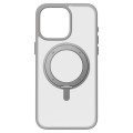 For iPhone 15 Pro MOMAX Magsafe Magnetic Metal Rotating Holder Phone Case(Grey)