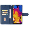 For LG V40 ThinQ Leather Phone Case(Blue)