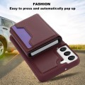 For Samsung Galaxy S22+ RFID Anti-theft Detachable Card Bag Leather Phone Case(Wine Red)