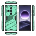 For OPPO Find X7 5G Punk Armor 2 in 1 PC + TPU Phone Case with Holder(Green)