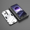 For OPPO Find X7 5G Punk Armor 2 in 1 PC + TPU Phone Case with Holder(White)