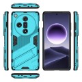 For OPPO Find X7 5G Punk Armor 2 in 1 PC + TPU Phone Case with Holder(Blue)