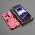 For OPPO Find X7 5G Punk Armor 2 in 1 PC + TPU Phone Case with Holder(Light Red)