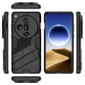 For OPPO Find X7 Ultra 5G Punk Armor 2 in 1 PC + TPU Phone Case with Holder(Black)