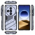 For OPPO Find X7 Ultra 5G Punk Armor 2 in 1 PC + TPU Phone Case with Holder(Grey)