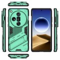 For OPPO Find X7 Ultra 5G Punk Armor 2 in 1 PC + TPU Phone Case with Holder(Green)