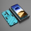 For OPPO Find X7 Ultra 5G Punk Armor 2 in 1 PC + TPU Phone Case with Holder(Blue)