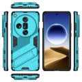 For OPPO Find X7 Ultra 5G Punk Armor 2 in 1 PC + TPU Phone Case with Holder(Blue)