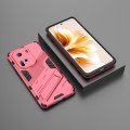 For OPPO Reno11 5G Global Punk Armor 2 in 1 PC + TPU Phone Case with Holder(Light Red)