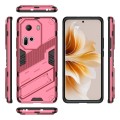 For OPPO Reno11 5G Global Punk Armor 2 in 1 PC + TPU Phone Case with Holder(Light Red)