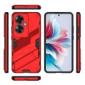 For OPPO Reno11 F 5G Global Punk Armor 2 in 1 PC + TPU Phone Case with Holder(Red)