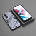 For OPPO Reno11 F 5G Global Punk Armor 2 in 1 PC + TPU Phone Case with Holder(Grey)