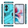 For OPPO Reno11 F 5G Global Punk Armor 2 in 1 PC + TPU Phone Case with Holder(Blue)